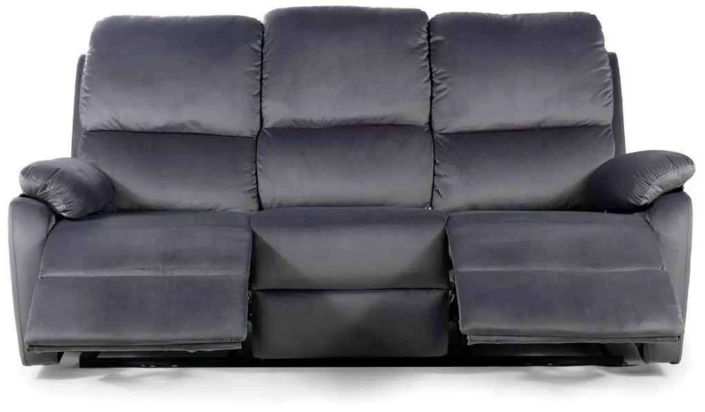 Polohovací třímístná pohovka Spencer Velvet 193 cm šedá
