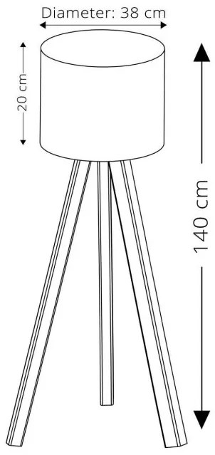 Stojacia lampa SCANDINAVIA, 140 x 38 cm, biela