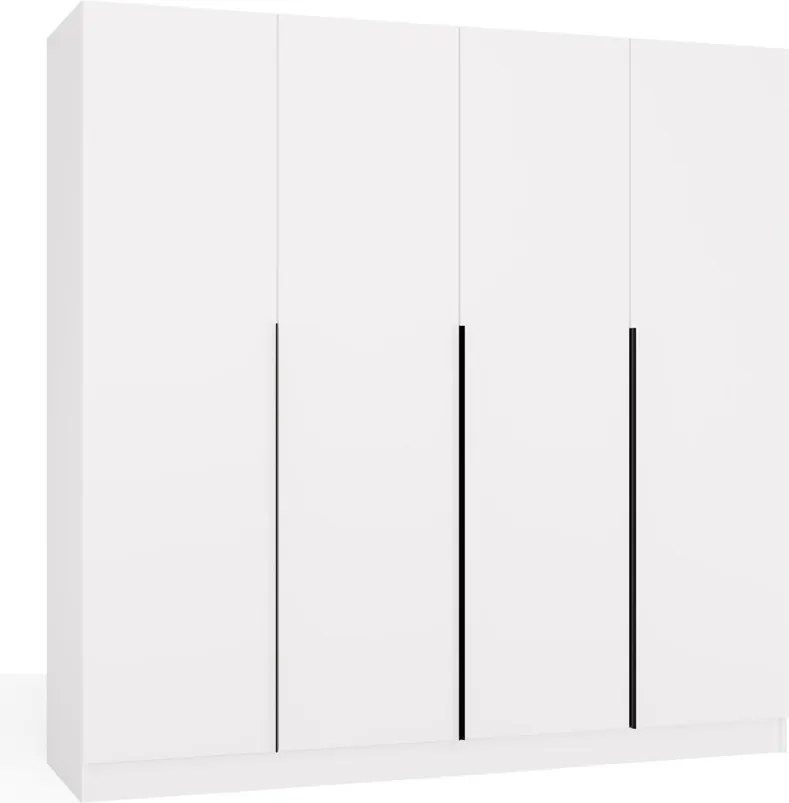 Šatní skříň Senso 4D 200 cm bílá/černá