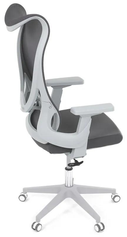 Autronic -  Kancelárska stolička KA-S248 GREY šedý MESH, biely plast