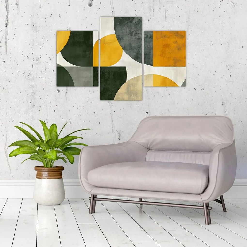 Obraz - Abstrakcia v olivovej farbe (90x60 cm)