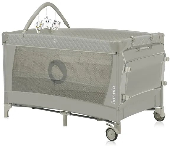 Lionelo - Cestovná postieľka FLOWER Cappuccino
