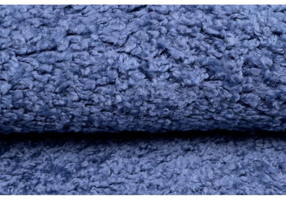Kusový koberec Shaggy Parba modrý atyp 80x200cm
