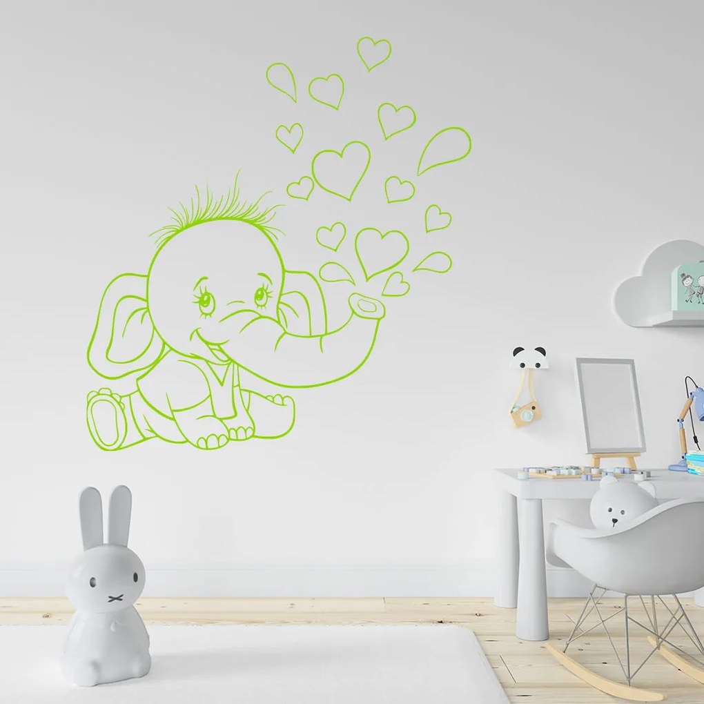 Veselá Stena Samolepka Sloníča lásky Farba: fialová, Veľkosť: 60 x 62 cm