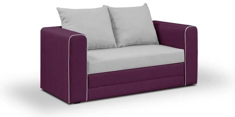 Rozkládací pohovka BELLA Šedá/Fialová