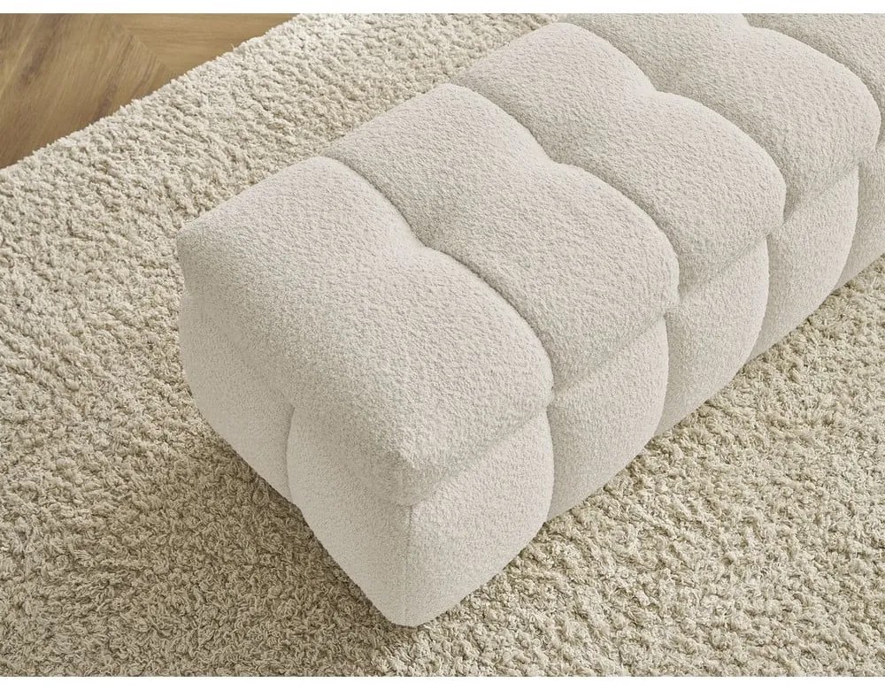 Béžová lavica z textílie buklé Mont Blanc – Bobochic Paris