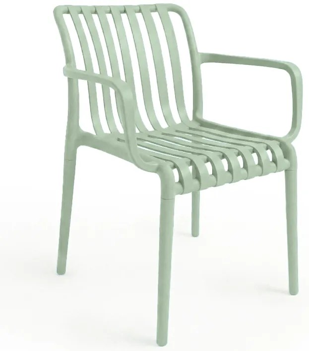 Plastová stolička TREGO s područkami, zelená