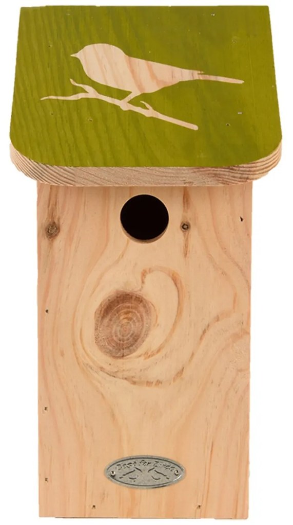 Vtáčia búdka Elisa, 28x15x16 cm, drevo, hnedá/zelená