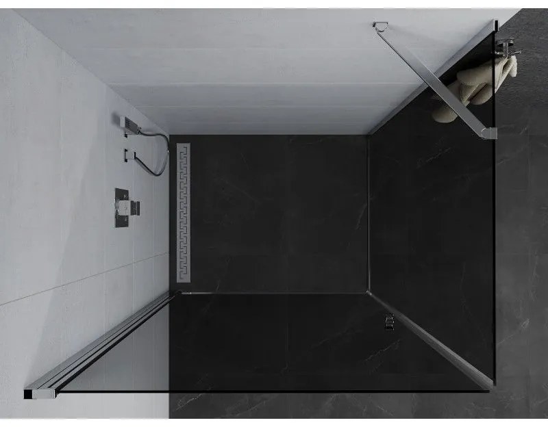 Mexen Pretoria sprchovací kút 80x90cm, 6mm sklo, chrómový profil-šedé sklo, 852-080-090-01-40