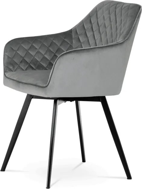 Jedálenská stolička zamatová, sivá DCH-425 GREY4