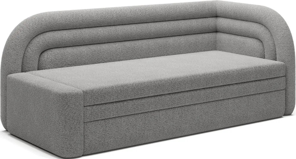 Sivá rozkladacia/s úložným priestorom pohovka z textílie buklé pravý roh 223 cm Fabillo – ELTAP