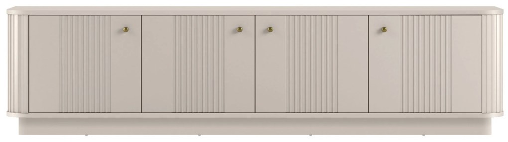 TV stolík Vespera 4D 187 cm na sokli - kašmírová / zlatá