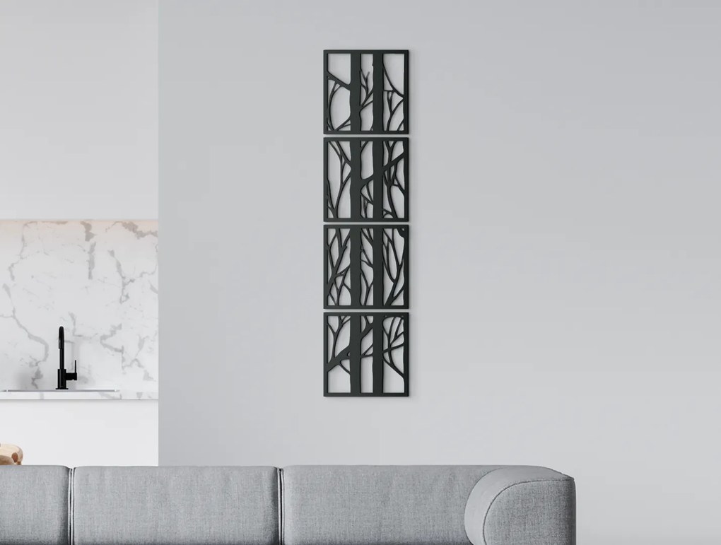 drevko Moderný obraz na stenu Konáre Rozmer obrazu: 65 x 15,5 cm, Farba dekorácie: Čierna