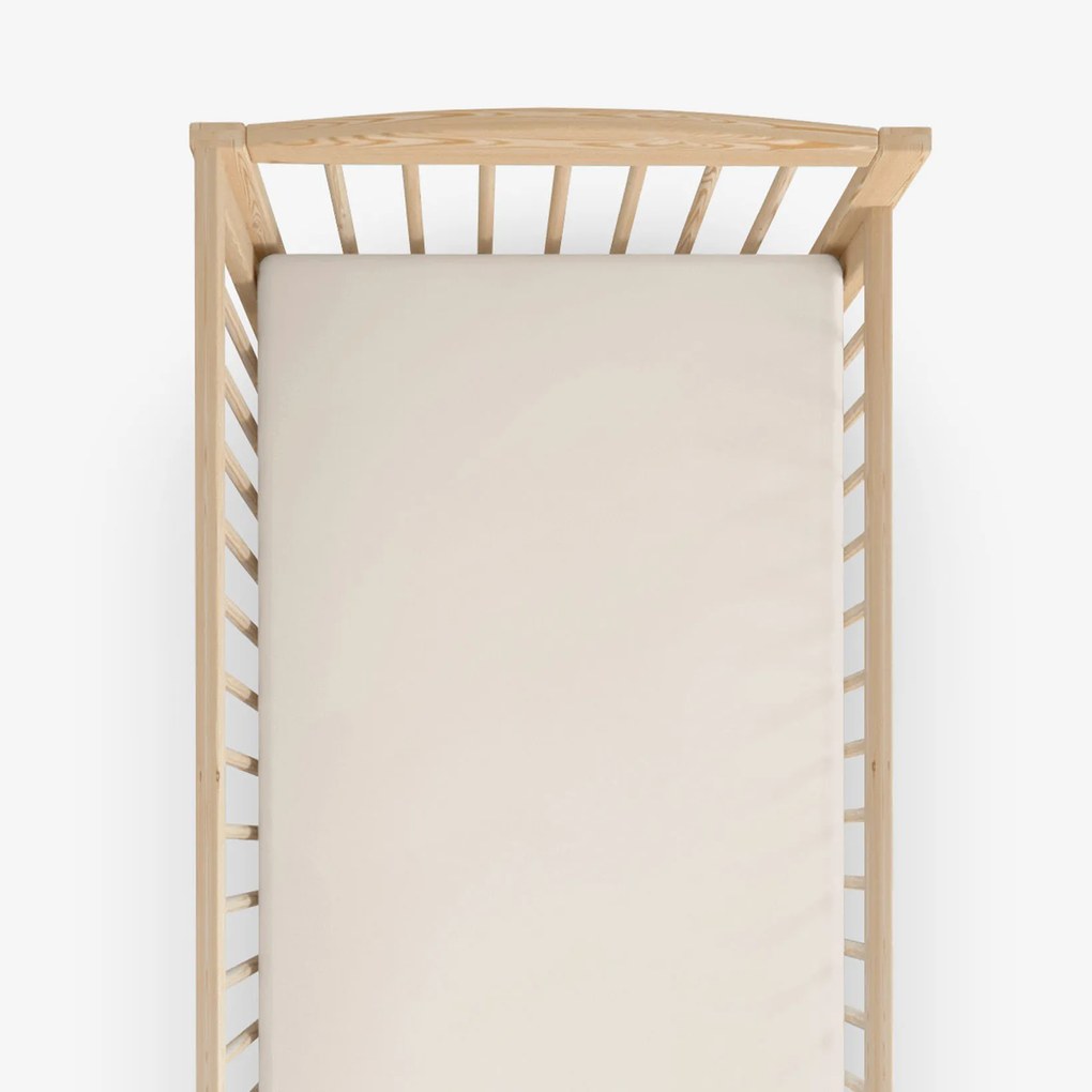 Goldea bavlnená plachta do detskej postieľky - latte 70 x 140 cm
