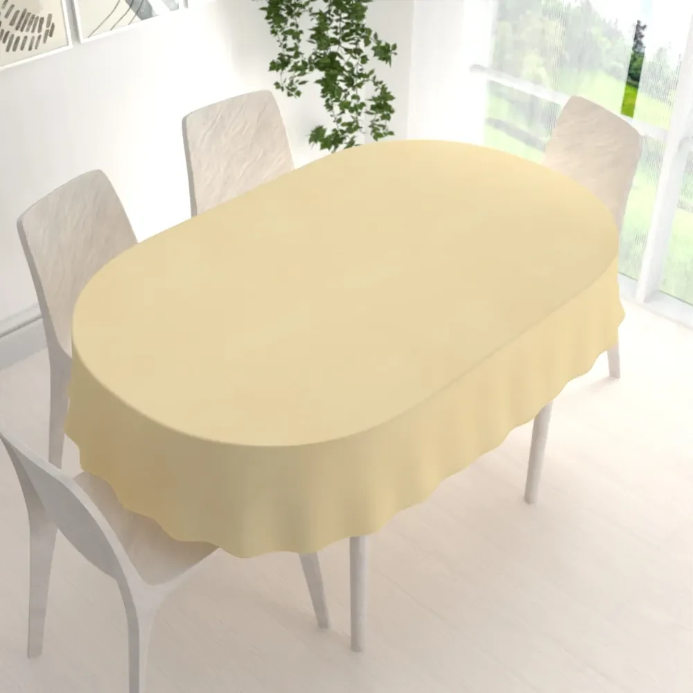 Biante Teflónový oválny obrus TF-018 Svetlo žltý 100x160 cm