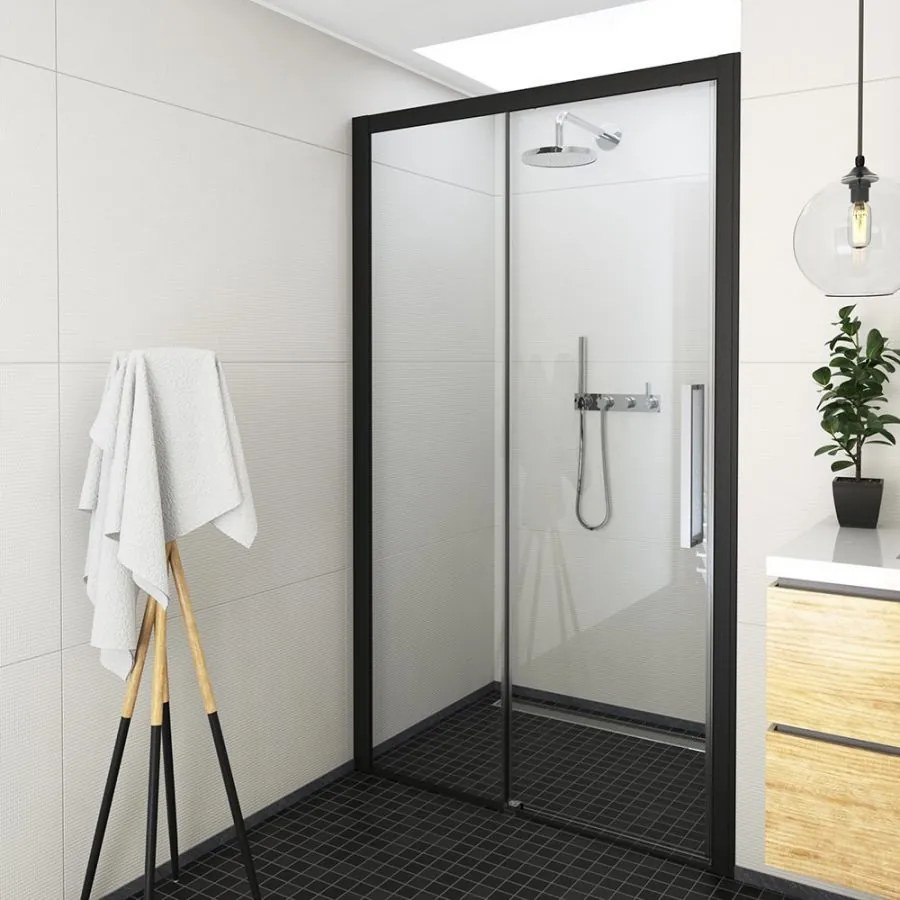 Roltechnik Exclusive line sprchové dvere ECD2L 1400 čierny elox/transparent