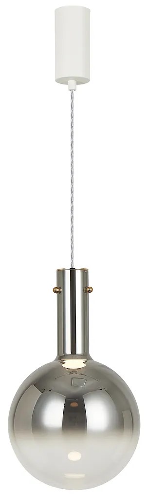 Závesné svietidlo Toronto, 1x chrómové/biele sklenené tienidlo, w