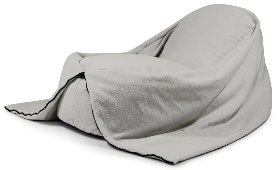 Svetlosivý detský sedací vak z textílie buklé Cocoon 120 – SLOWDOWN