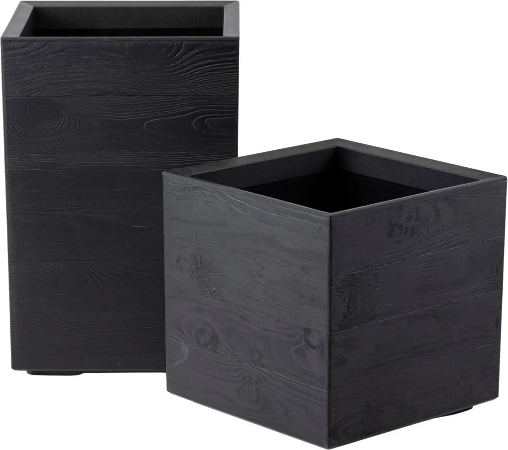 Sada 2 ks květináčů BETONIQUE 40x40/60x40 cm černá