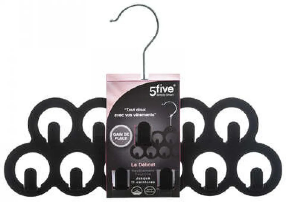 JJA Vešiak na kravaty a opasky, semiš, 11 háčikov