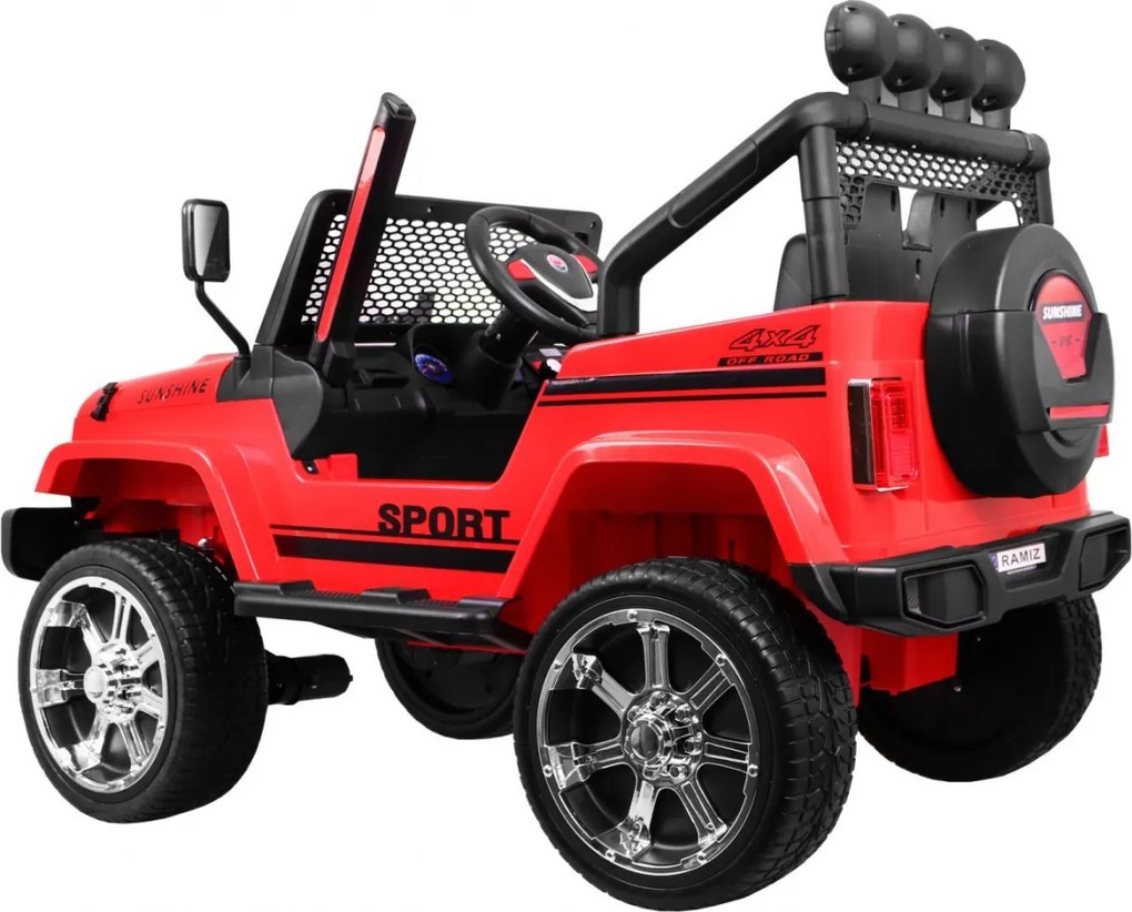 Ramiz Terénne autíčko Raptor Drifter červené + ovládač + pohon 4x4 + úložný priestor + pomalý štart + MP3 LED