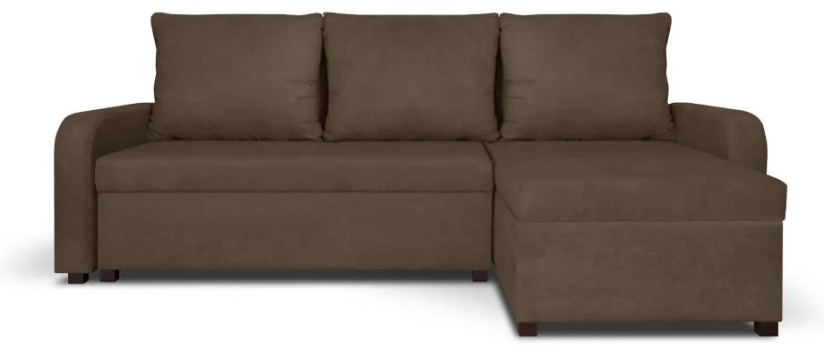 Rozkládací rohová sedací souprava PARIS Hnědá