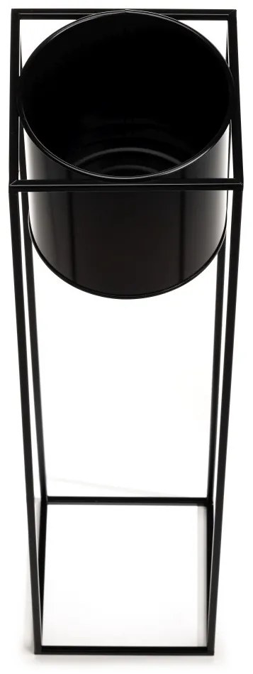 KOVOVÝ KVETINÁČ SO STOJANOM RING 100X23 CM ČIERNA