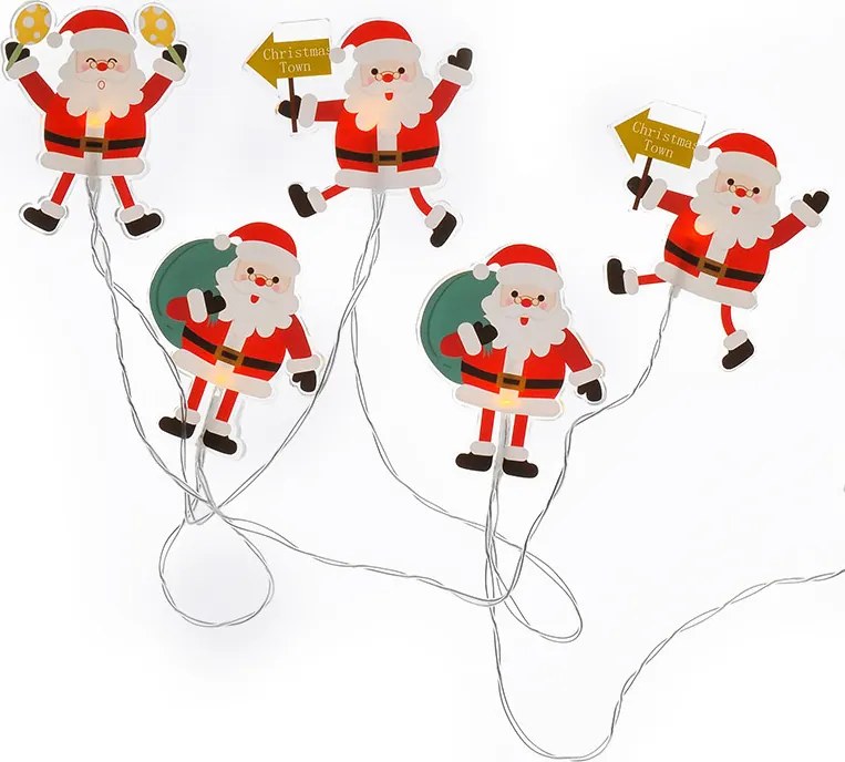 LED okenná reťaz Santa - 6 LED - prísavná - 120cm