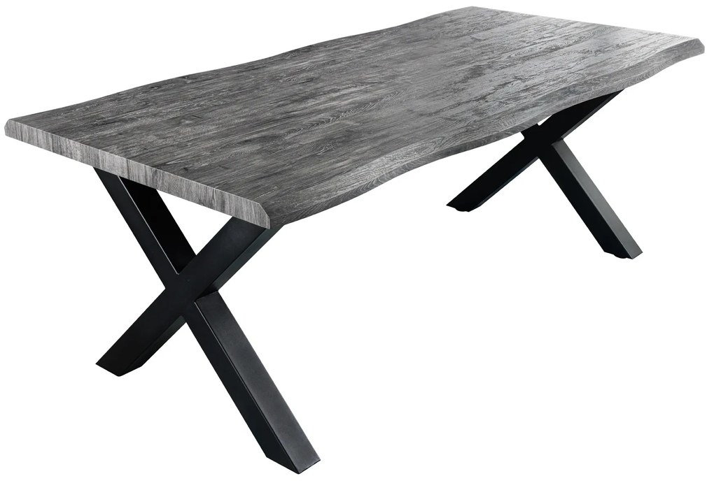 Jedálenský stôl Divoký 160cm sivý lipový divoký dub 50mm