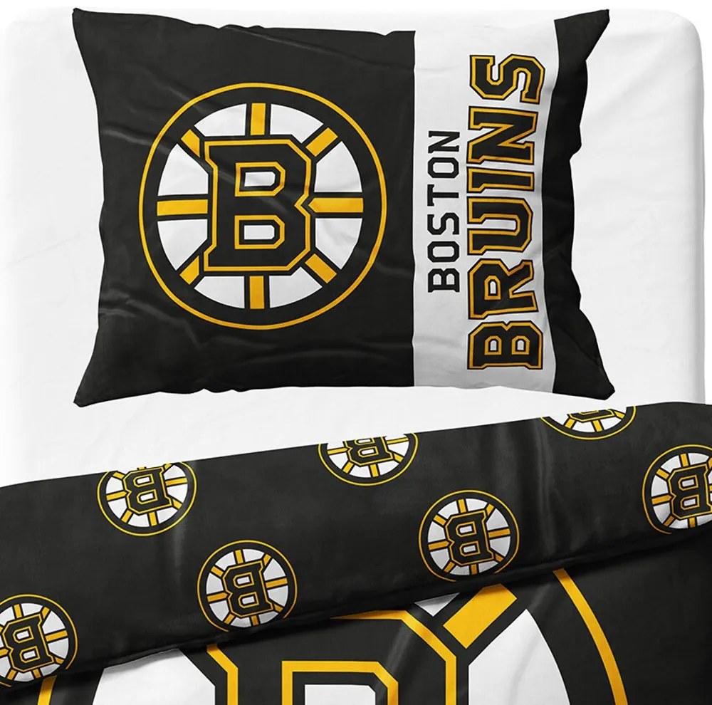Mikroplyšové posteľné obliečky NHL Boston Bruins - 70 x 90 cm + 140 x 200 cm