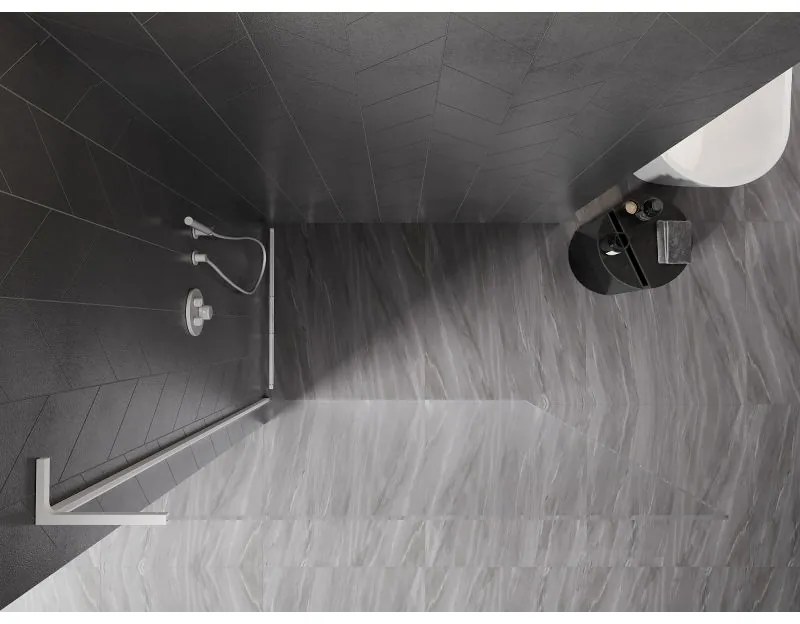 Mexen Kioto-X, L sprchová zástena 100 x 200 cm, 10mm číre sklo, biely profil, 800-100-107-20-00-X