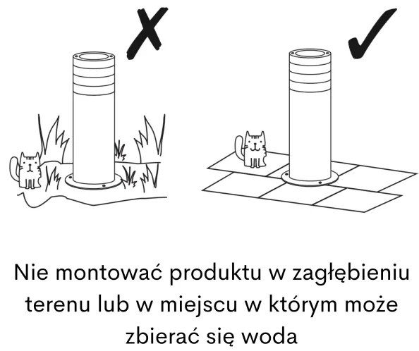 Vonkajšia lampa RINO 1xE27/12W/230V IP54 44 cm čierna