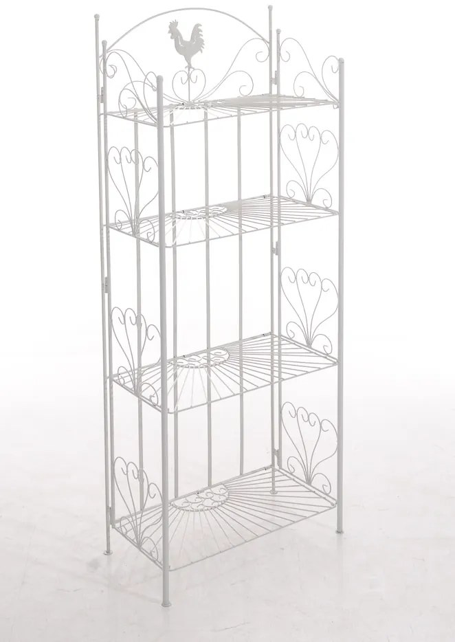 Kovová polica regál Maia - Biela