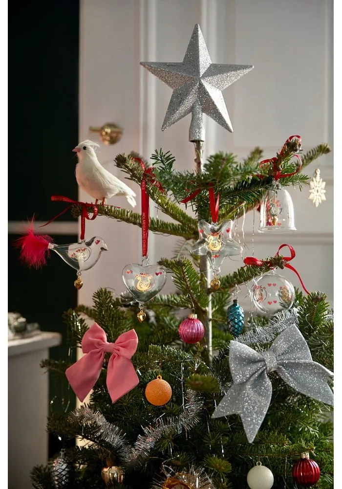 Sklenená ručne fúkaná vianočná ozdoba 8 cm Ann-Sofi Romme Annual Christmas Heart 2025 – Holmegaard