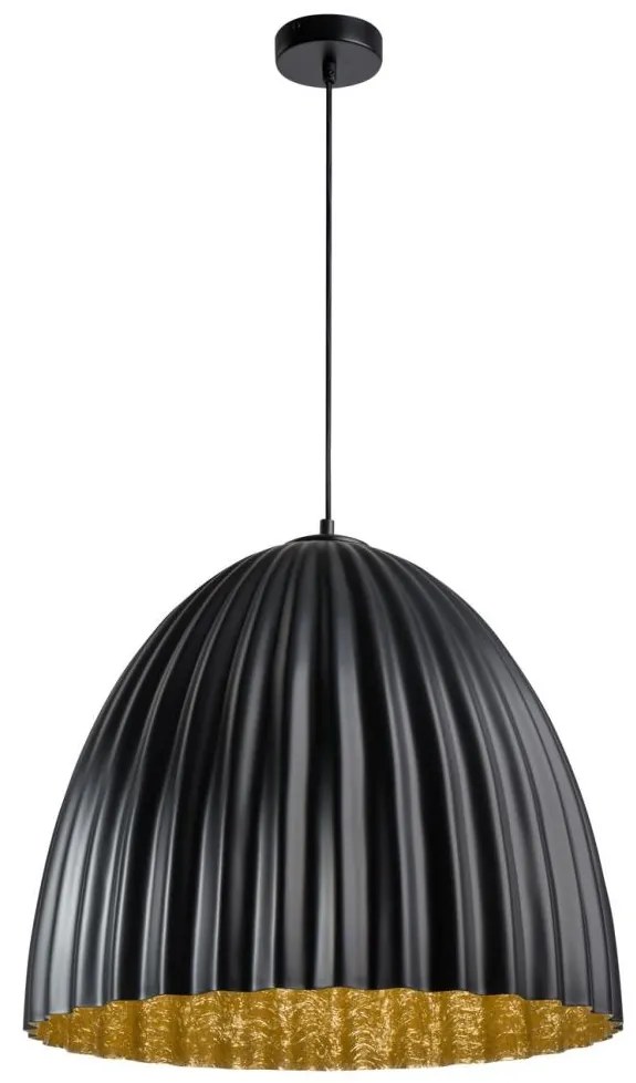 Luster na lanku TELMA 1xE27/60W/230V pr. 50 cm čierna/zlatá