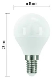 EMOS LED žiarovka CLS MINI GL, E14, 6W, neutrálna biela / denné svetlo
