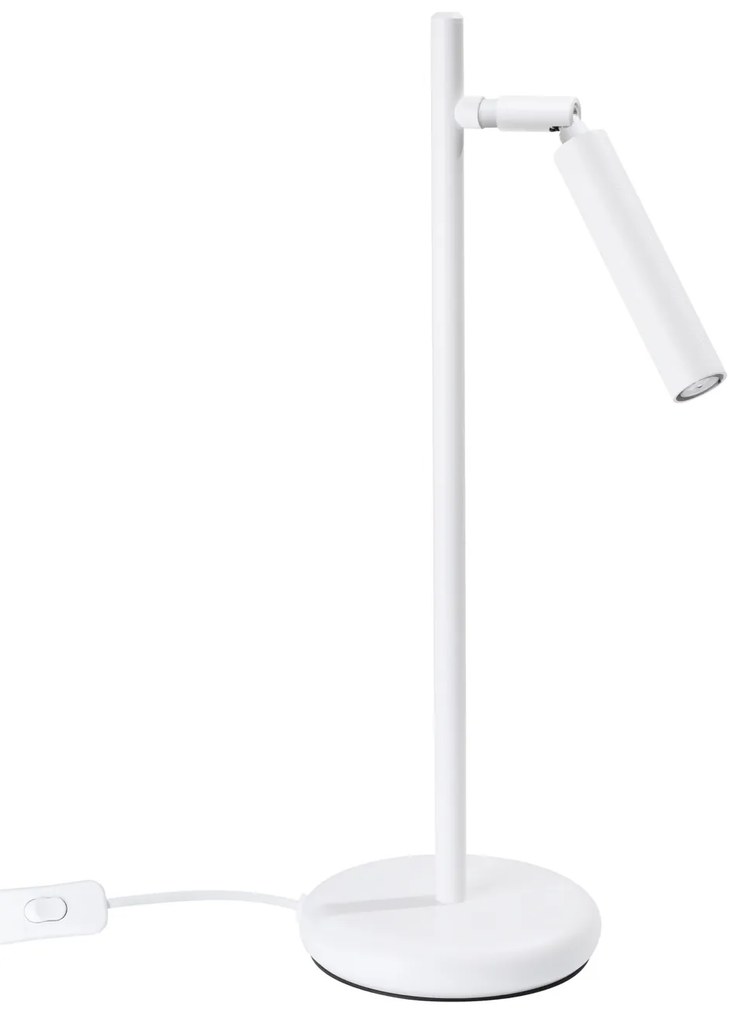 Stolná lampa Pastelo, 1x biele kovové tienidlo