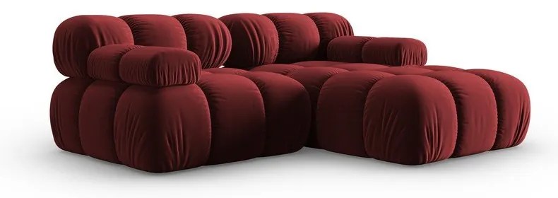 Červená zamatová rohová pohovka (pravý roh) Bellis – Micadoni Home