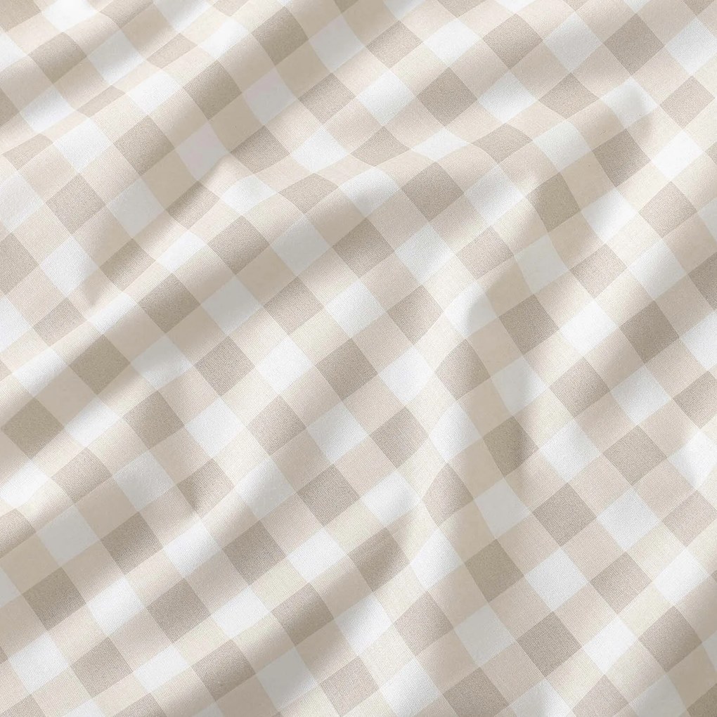 Goldea bavlnené posteľné obliečky - latte kocky 140 x 200 a 70 x 90 cm