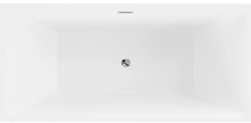 Mexen Nita, voľne stojaca vaňa 170 x 80 cm, biela-čierna, chrómový prepad, 52091708075-01