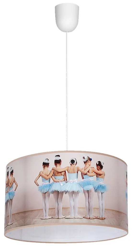Detské závesné svietidlo Ballerina, 1x plastové tienidlo so vzorom, w