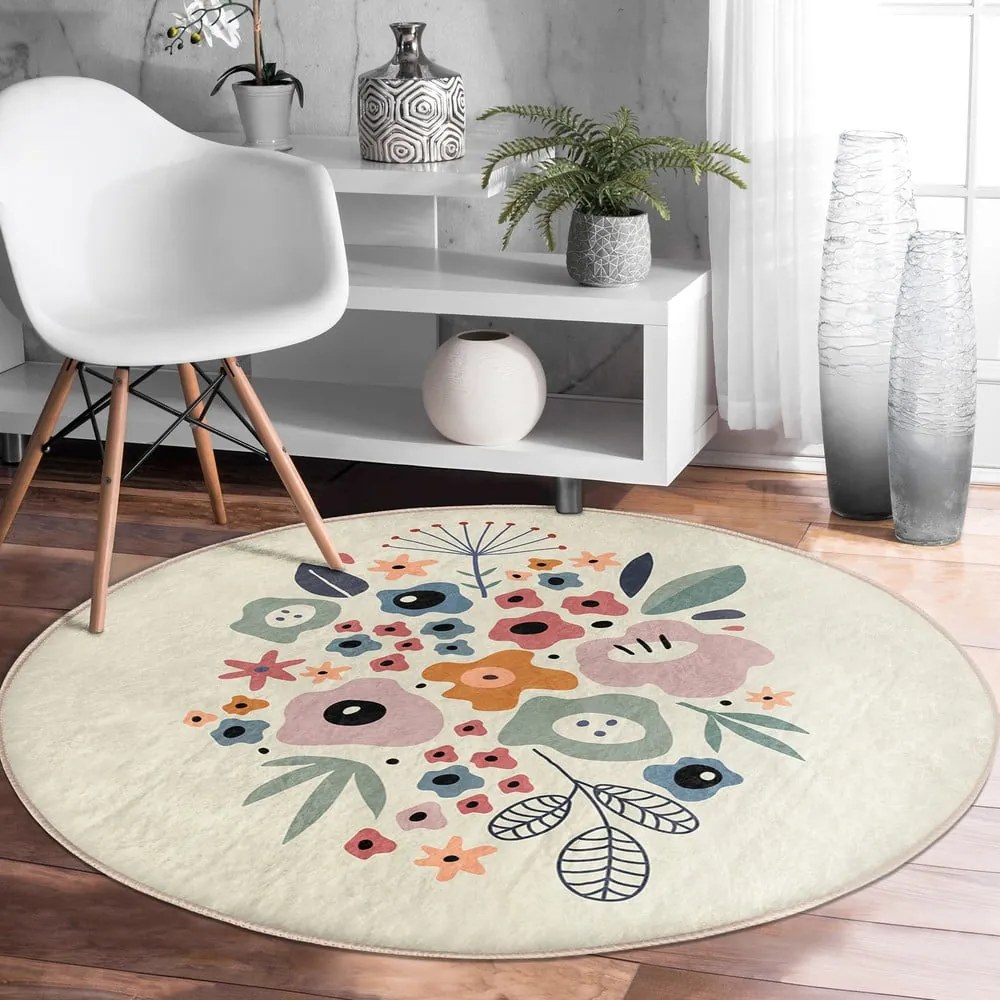 Prateľný okrúhly koberec vhodný pre robotické vysávače ø 120 cm Comfort – Mila Home