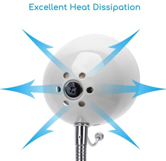 Aigostar - Stolná lampa s klipom 1xE27/11W/230V biela/chróm