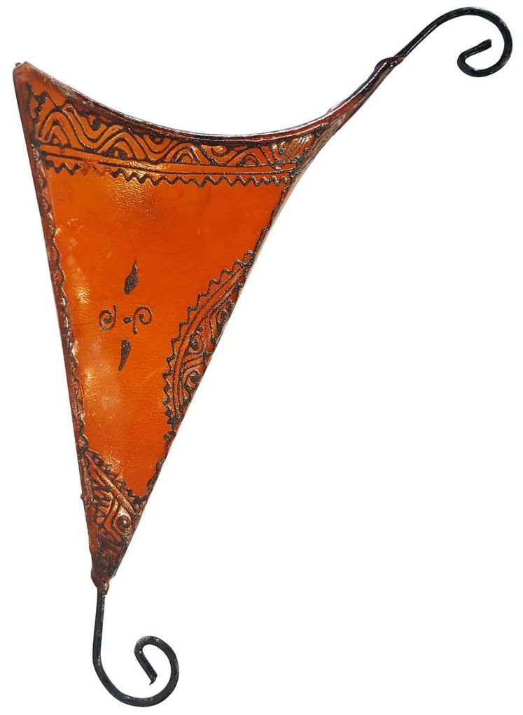 Kožené nástenné svietidlo Mouna oranžové