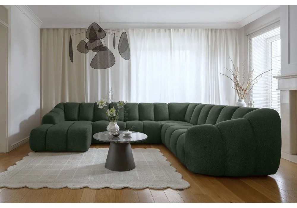 Tmavozelená rohová pohovka (pravý roh/do tvaru "U") Shell – Miuform