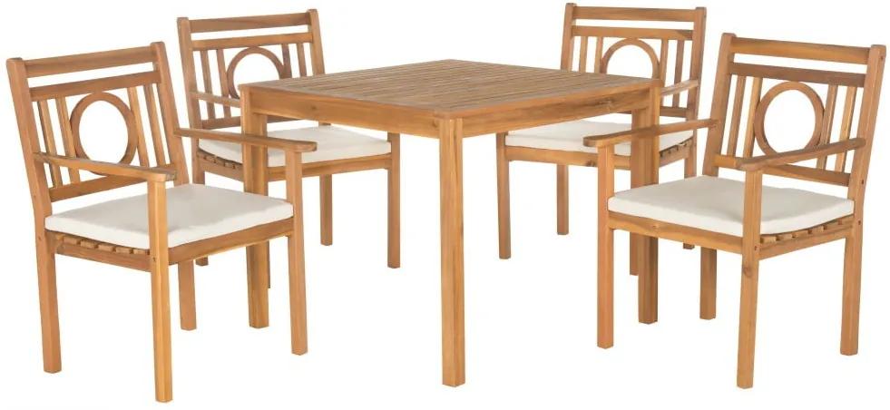 Set záhradného stola a stoličiek z akáciového dreva Safavieh Malaga