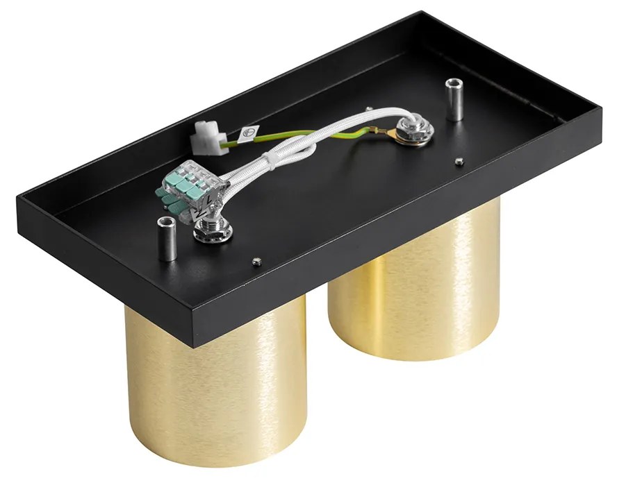 Moderné stropné bodové svetlo čierne so zlatom 2-svetlo - Tubo