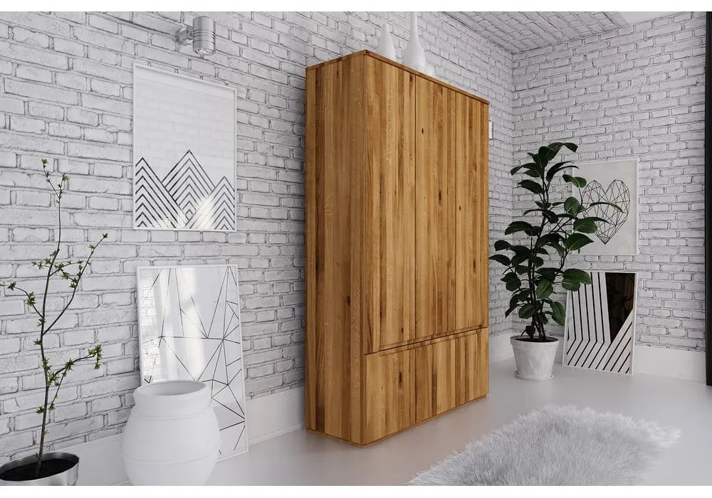 Šatníková skriňa z dubového dreva 135x206 cm Vento 3 - The Beds