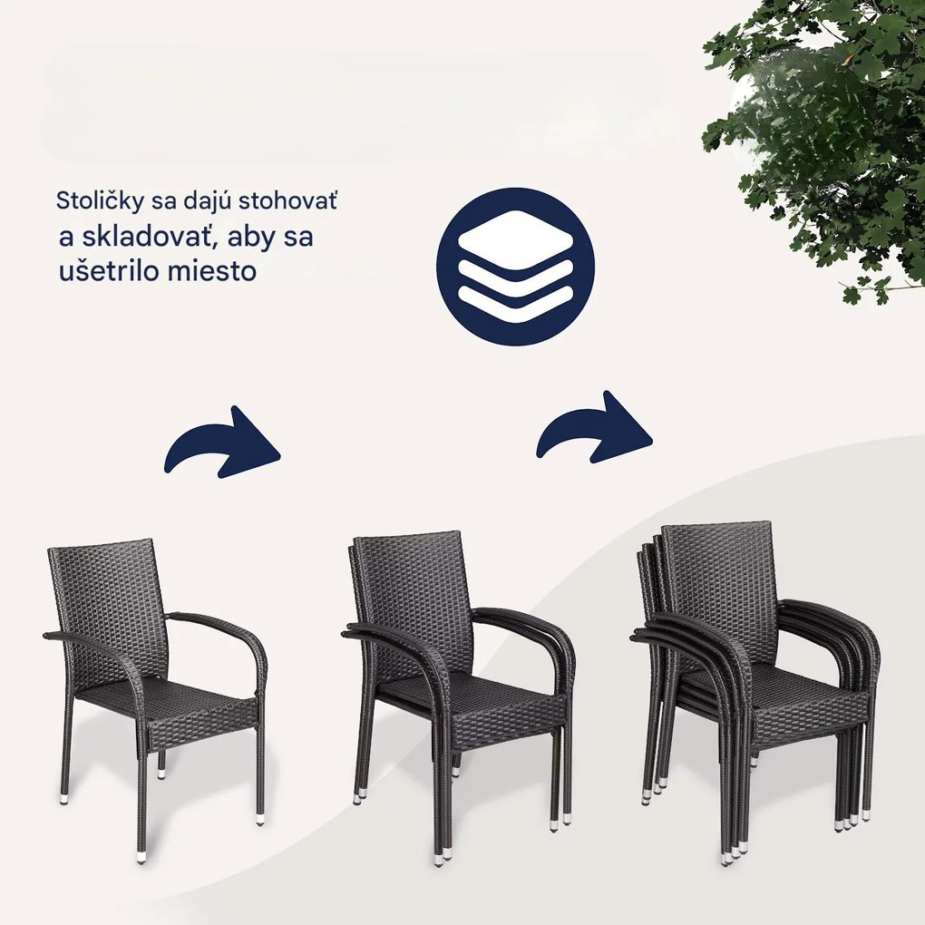 InternetovaZahrada Ratanové stoličky Comfort 4 ks - hnedá