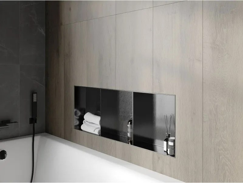 Mexen X-Wall-NR, polica na zapustenie bez príruby 90 x 30 cm, grafitová matná - 19E1903010S